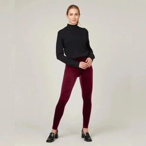 SPANX Velvet Burgundy Leggings Small B1464